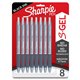 Sharpie S-Gel Pens - Medium Pen Point - 0.7 mm Pen Point Size - Black Gel-based Ink - Fashion Blue Metal Barrel - 8 / Pack