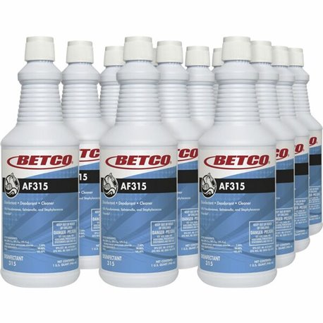 Betco AF315 Disinfectant Cleaner - Concentrate - 32 fl oz (1 quart) - Citrus Floral Scent - 12 / Carton - Deodorant, Detergent R