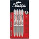 Sharpie Metallic Permanent Markers - Fine Marker Point - 0.5 mm Marker Point Size - Silver - Silver Barrel - 4 / Pack