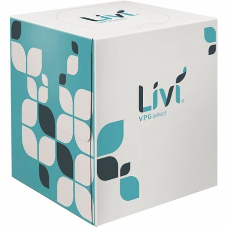 Livi VPG Facial Tissues - 2 Ply - White - Virgin Fiber - 90 Per Box - 36 / Carton