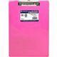 Saunders Neon Plastic Clipboards - 0.50" Clip Capacity - Plastic - Neon Pink - 1 Each