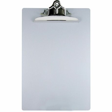 Saunders Aluminum Round Corner Clipboards - 1" Clip Capacity - 8 1/2" x 12" - Clamp - Aluminum - Silver - 1 Each