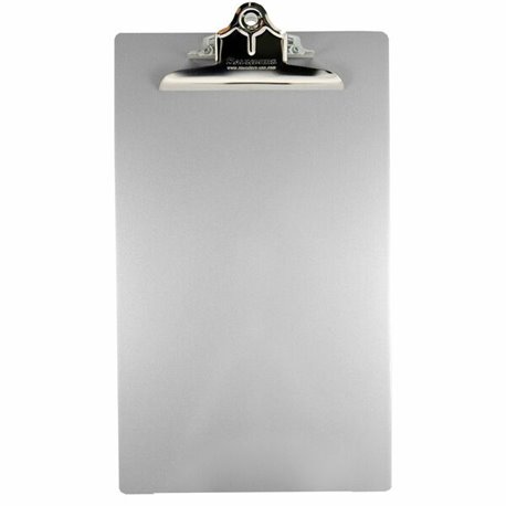 Saunders Aluminum Round Corner Clipboards - 1" Clip Capacity - 8 1/2" x 14" - Clamp - Aluminum - Silver - 1 Each