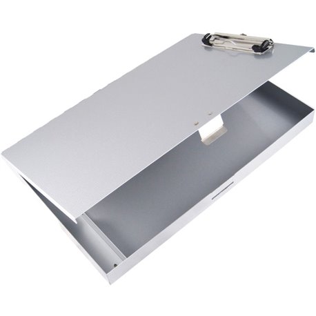 Saunders Tuff Writer Recycled Aluminum Clipboard - 1" Clip Capacity - Side Opening - 12" - Aluminum - Silver - 1 Each