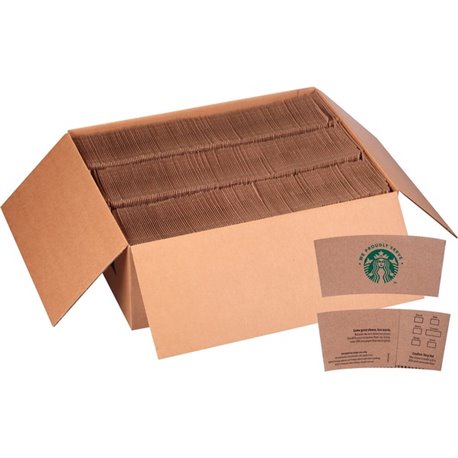 Starbucks Cup Sleeve - 1380 / Carton - Brown, Kraft - Fiber