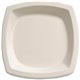 Solo Bare 6-7/10" Eco-Forward Square Plates - Bare - Microwave Safe - 6.7" Diameter - Ivory - Bagasse Body - 125 / Pack