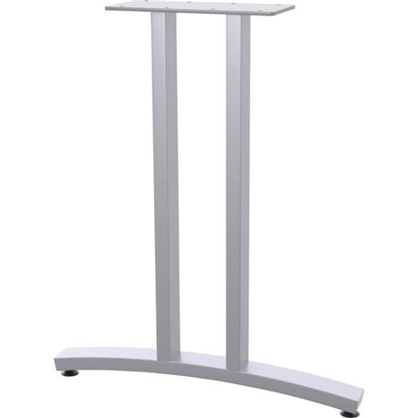 Special-T Structure Series T-Leg Table Base - Powder Coated T-shaped, Metallic Silver Base - 2 Legs - 150 lb Capacity - Assembly