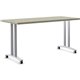 Special-T Structure Series T-Leg Table Base - Powder Coated T-shaped, Metallic Silver Base - 2 Legs - 112 lb Capacity - Assembly