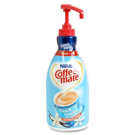 Coffee mate French Vanilla Liquid Creamer Pump Bottle - Gluten-Free - French Vanilla Flavor - 50.72 fl oz (1.50 L) - 1Each - 300
