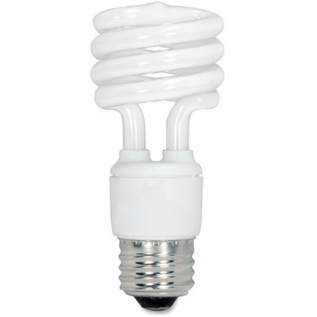 Satco 13-watt Fluorescent T2 Spiral CFL Bulb - 13 W - 60 W Incandescent Equivalent Wattage - 120 V AC - 900 lm - Spiral - T2 Siz