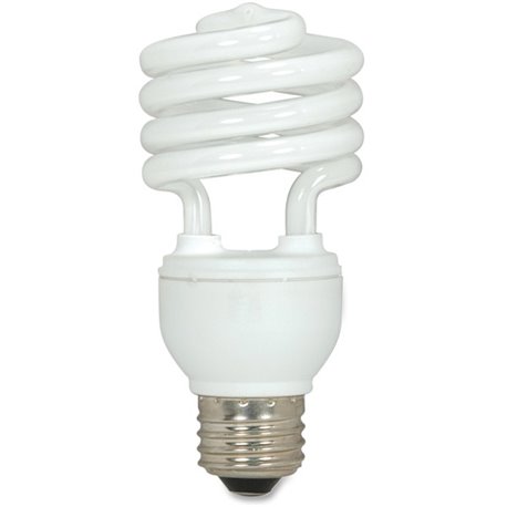 Satco 18-watt T2 Spiral CFL Bulb - 18 W - 75 W Incandescent Equivalent Wattage - 120 V AC - 1200 lm - Spiral - T2 Size - White L