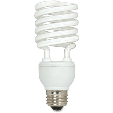 Satco 23-watt T2 Spiral CFL Bulb - 23 W - 100 W Incandescent Equivalent Wattage - 120 V AC - 1600 lm - Spiral - T2 Size - White 