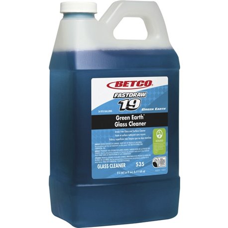 Betco Green Earth Glass Cleaner - FASTDRAW 19 - For Glass - Concentrate - 67.6 fl oz (2.1 quart) - Pleasant ScentBottle - 1 Each