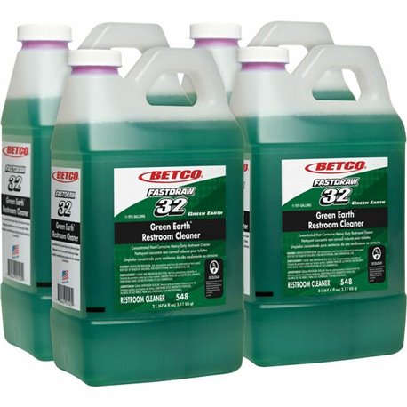 Betco Green Earth Restroom Cleanerr - FASTDRAW 32 - Concentrate - 64 fl oz (2 quart) - Citrus Floral Scent - 4 / Carton - Heavy 