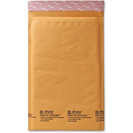 Sealed Air JiffyLite Cellular Cushioned Mailers - Bubble - 0 - 6" Width x 10" Length - Peel & Seal - Kraft - 25 / Carton - Kraft