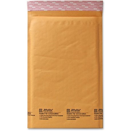 Sealed Air JiffyLite Cellular Cushioned Mailers - Bubble - 1 - 7 1/4" Width x 12" Length - Peel & Seal - Kraft - 25 / Carton - K