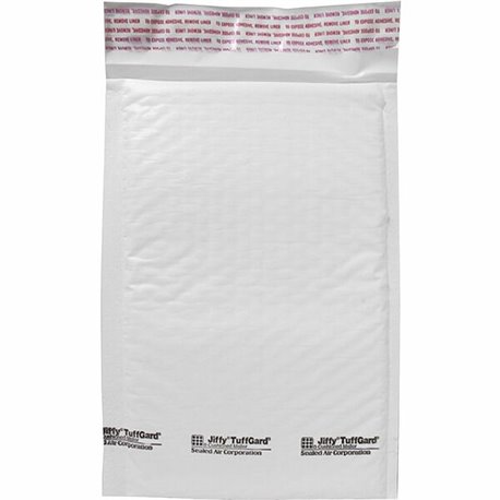 Sealed Air Tuffgard Premium Cushioned Mailers - Bubble - 0 - 6" Width x 10" Length - Peel & Seal - Poly - 25 / Carton - White