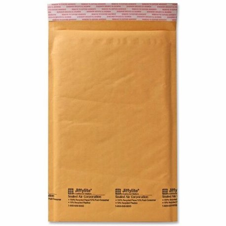 Sealed Air JiffyLite Cellular Cushioned Mailers - Bubble - 1 - 7 1/4" Width x 10 3/4" Length - Peel & Seal - Kraft - 100 / Case 