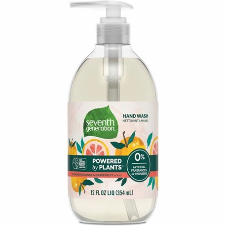 Seventh Generation Hand Wash - Mandarin Orange and Grapefruit ScentFor - 12 fl oz (354.9 mL) - Pump Bottle Dispenser - Hand - Or