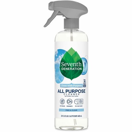 Seventh Generation All Purpose Cleaner - 23 fl oz (0.7 quart) - 1 Each - Fragrance-free, Dye-free, Streak-free, Non-toxic, VOC-f