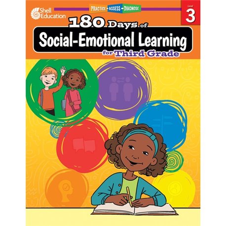 Shell Education 180 Days of Social-Emotional Learning for Third Grade Printed Book by Kristin Kemp - 205 Pages - Book - Grade 3 