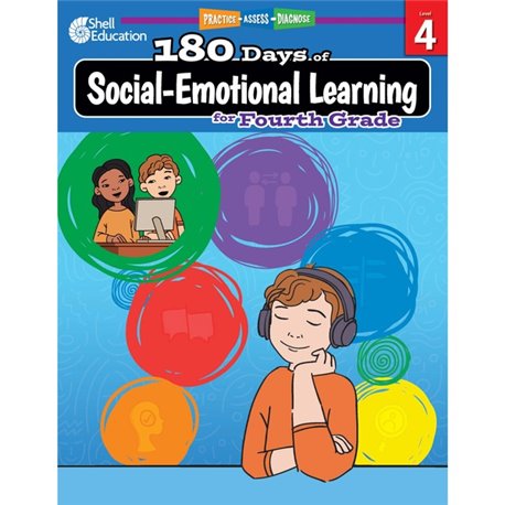 Shell Education 180 Days of Social-Emotional Learning for Fourth Grade Printed Book by Kristin Kemp - 208 Pages - Book - Grade 4