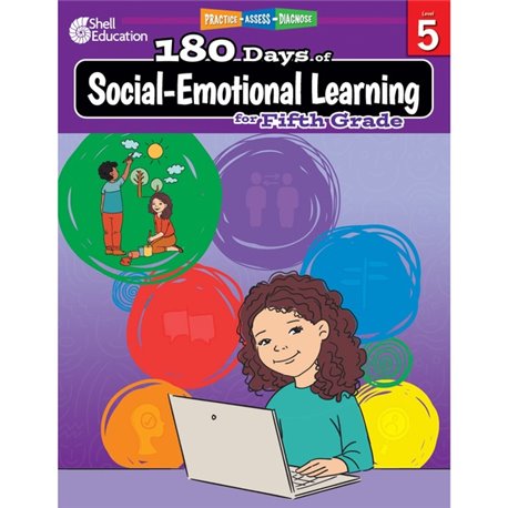 Shell Education 180 Days of Social-Emotional Learning for Fifth Grade Printed Book by Kayse Hinrichsen - 208 Pages - Book - Grad