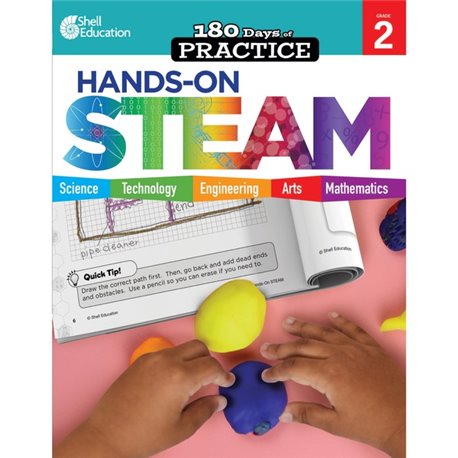 Shell Education 180 Days: Hands-On STEAM: Grade 2 Printed Book - Book - Grade 2 - English