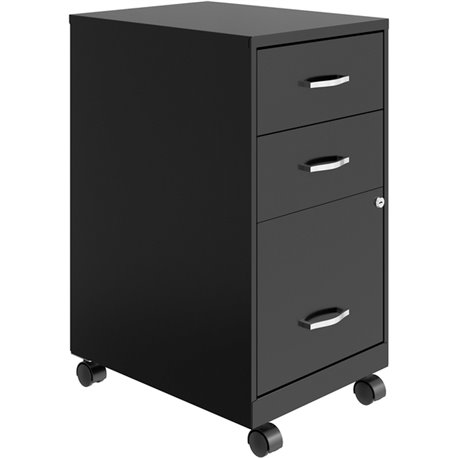 NuSparc 3-Drawer Organizer Metal File Cabinet - 14.2" x 18" x 26.7" - 3 x Drawer(s) for File, Box - Letter - Glide Suspension, 3
