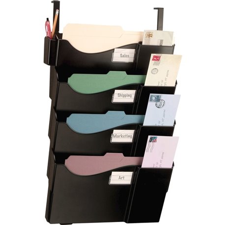 Officemate Grande Central Filing System, 4 Pockets w/Hanger Set - 4 Pocket(s) - 27.5" Height x 16.6" Width x 5" Depth - Wall Mou
