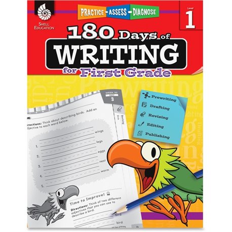 Shell Education 1st Grade 180 Days of Writing Book Printed Book - 216 Pages - Shell Educational Publishing Publication - Book - 