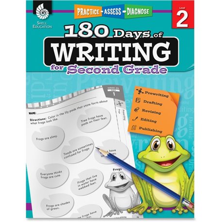 Shell Education 2nd Grade 180 Days of Writing Book Printed Book - 216 Pages - Shell Educational Publishing Publication - Book - 