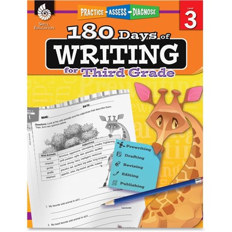 Shell Education 3rd Grade 180 Days of Writing Book Printed Book - 216 Pages - Shell Educational Publishing Publication - Book - 