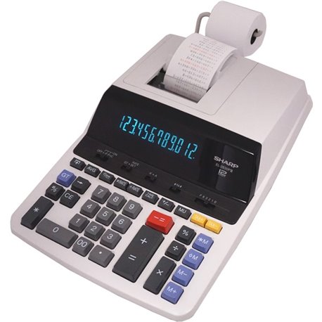 Sharp EL-2630PIII 12 Digit Commercial Printing Calculator - 4.8 LPS - Clock, Calendar, Item Count, 4-Key Memory, Double Zero - A