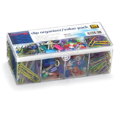 Officemate 520PC Clip Organizer Value Pack - Assorted - 520 / Pack