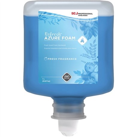 SC Johnson Foam Hand Soap - 33.8 fl oz (1000 mL) - Dirt Remover, Kill Germs - Hand - Moisturizing - Blue - Anti-irritant, Non-dr