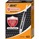 BIC PrevaGuard Round Stic Ballpoint Pen - Medium Pen Point - 1 mm Pen Point Size - Black - Black Plastic Barrel - 60 / Box