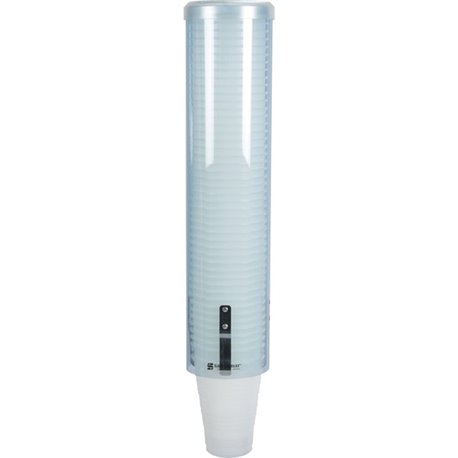 San Jamar Pull-type Water Cup Dispenser - 16" Tube - 3.39" Cup Rim Diameter - Pull Dispensing - Paper Cups Supported - Surface M