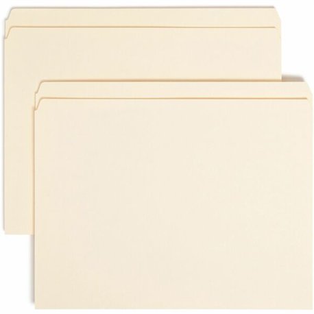 Smead Straight Tab Cut Letter Recycled Top Tab File Folder - 8 1/2" x 11" - 3/4" Expansion - Manila - 10% Recycled - 100 / Box
