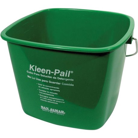 San Jamar Kleen-Pail - 1.50 gal - Color Coded, Graduated, Handle, Embossed - 7.4" x 8.3" - Green - 12 / Carton