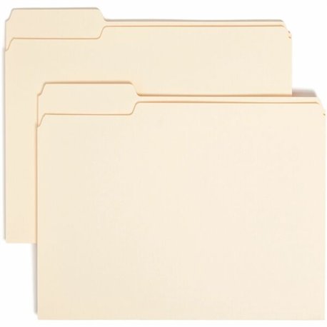 Smead 1/3 Tab Cut Letter Recycled Top Tab File Folder - 8 1/2" x 11" - 3/4" Expansion - Top Tab Location - Left Tab Position - M