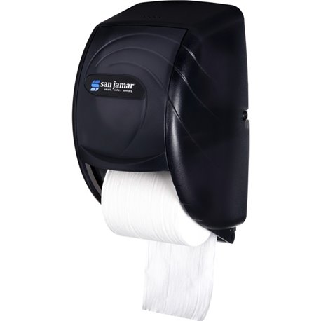 San Jamar Duett Standard Bath Tissue Dispenser - Roll Dispenser - 2 x Roll - 12.8" Height x 7.5" Width x 7" Depth - Plastic - Bl