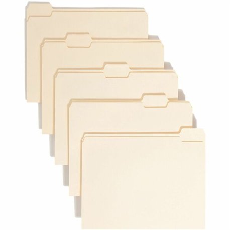 Smead 1/5 Tab Cut Letter Recycled Top Tab File Folder - 8 1/2" x 11" - 3/4" Expansion - Top Tab Location - Assorted Position Tab