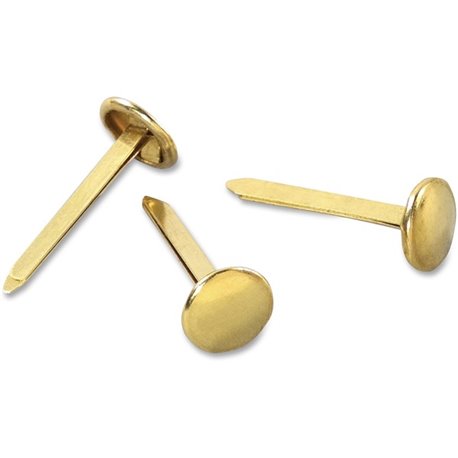 ACCO Brass Fasteners - 0.38" Head - 1" Length - Flexible, Heavy Duty, Corrosion-free, Self-piercing Point, Rust Proof - 100 / Bo