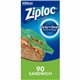 Ziploc Sandwich Bags - 5.88" Width x 6.50" Length - Clear - Plastic - 90/Box - Sandwich, Storage