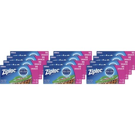 Ziploc Snack Size Storage Bags - 3.25" Width x 6.50" Length - Seal Closure - Clear - Plastic - 1080/Carton - Snack, Vegetables, 