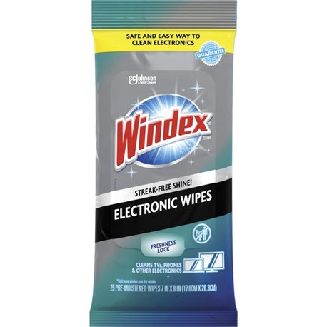 Windex Electronic Wipes - For Multipurpose, Multi Surface - Pre-moistened, Non-drip, Ammonia-free, Damage Resistant, Residue-fre