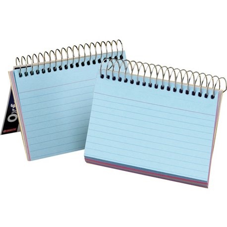 Oxford Spiral-Bound 3" x 5" Index Cards - 3" x 5" - Assorted Paper - Perforated - 1 Each