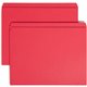 Smead Colored Straight Tab Cut Letter Recycled Top Tab File Folder - 8 1/2" x 11" - 3/4" Expansion - Red - 10% Recycled - 100 / 