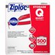 Ziploc Quart Storage Bags - Medium Size - 1 quart Capacity - 7" Width - 1.75 mil (44 Micron) Thickness - Zipper Closure - Textur